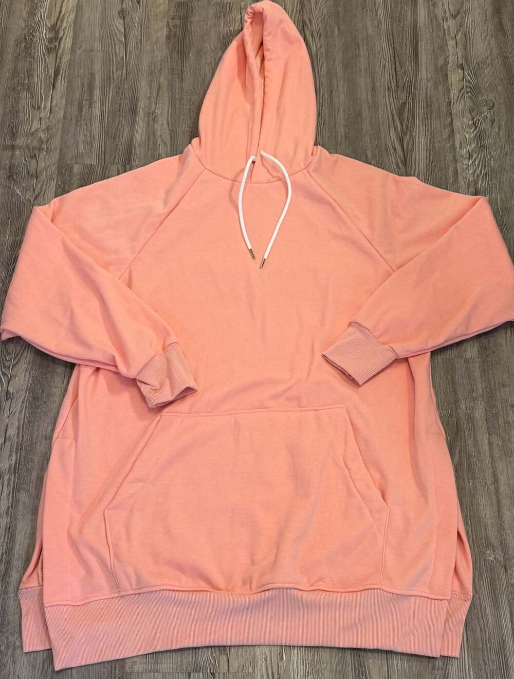 the WARMY Hoodie Size 2XL Peach Pink Cotton Blend Oversized Pocket